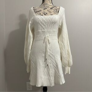 NWT Lovely White Free People Sweater Dress Size Small